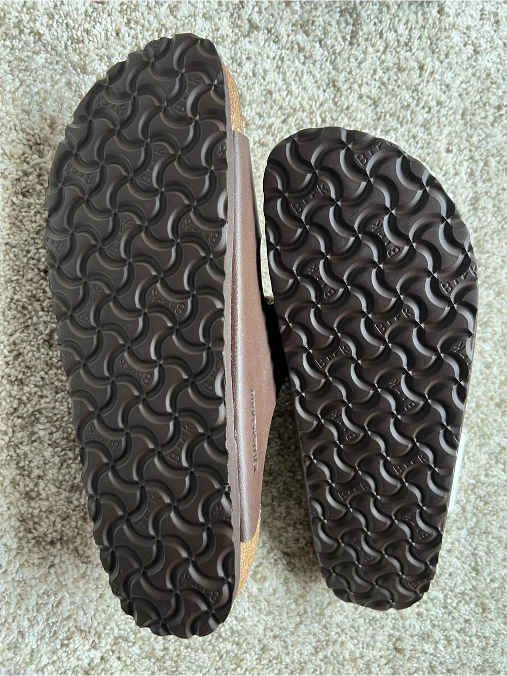 Birkenstock Men’s Two-Strap Buckle Sandals in Dark Brown